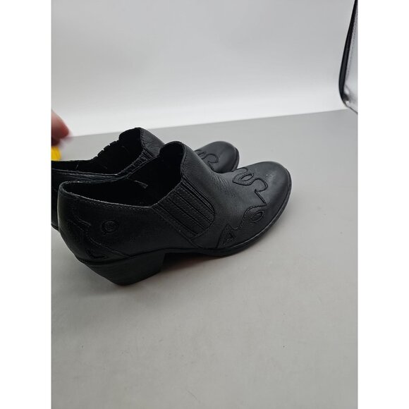 Born Womens Black Leather Amibeth Western Wingtip Ankle Booties Size 7 - Picture 3 of 8